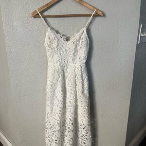 ASTR The Label Women’s Extra Small White Lace Midi Dress Sleeveless NWOT